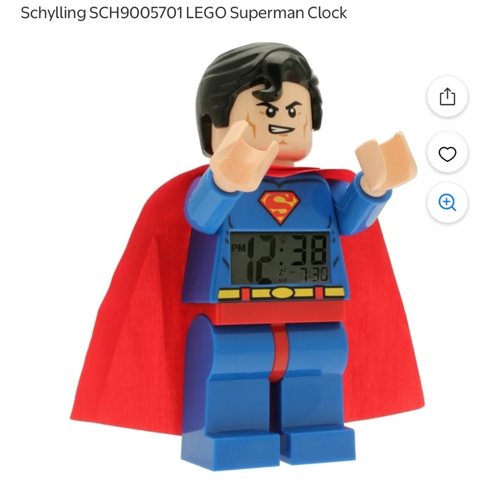 LEGO 2014 Superman With Red Cape DC Comics Super Hero’s Alarm Clock - Picture 10 of 14